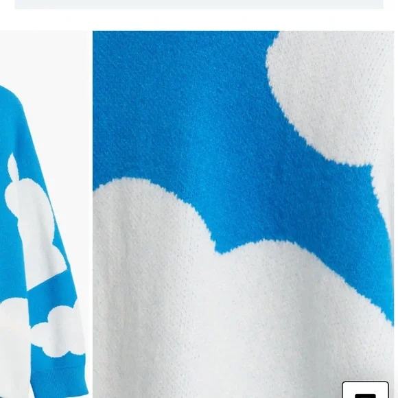 Dressed in LaLa In the Clouds Blue&White Oversized Cardigan: Bright and Soft! - Picture 4 of 4